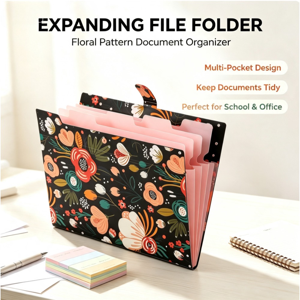 Document Scanner Portable - Expanding File Folder with 5 Pockets