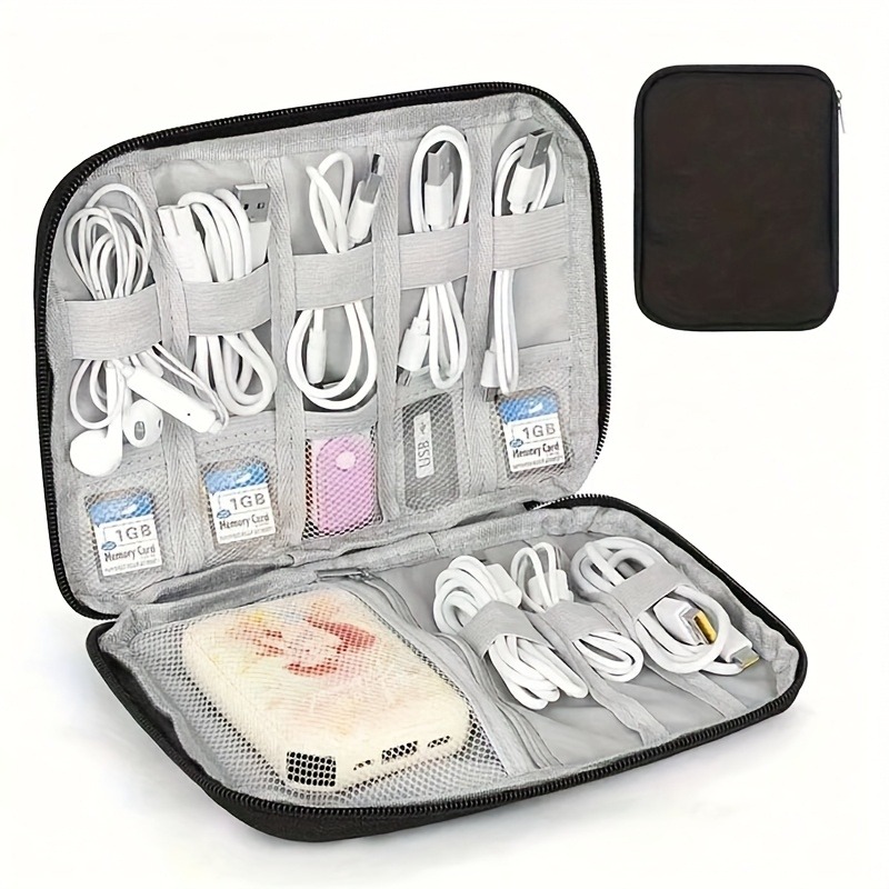 Tech Accessories Travel Bag - A Multi-Pocket Electronic Accessories Box -Travel