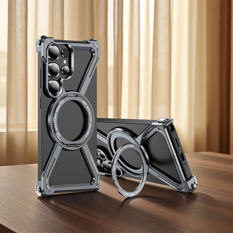 Phone Stand Aluminum - Magnetic Rotating Bracket Anti Drop Phone