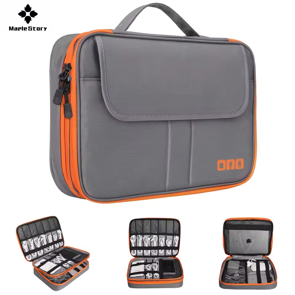 Tech Accessories Organizer - Travel Double Layer Digital Storage Pouch